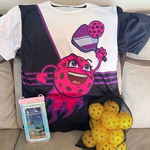 Valentine’s Day Gift for Her - Shirt,  pickleballs and phone pouch